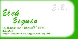 elek bignio business card